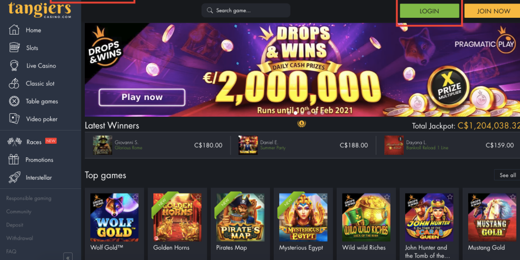 join the tangiers casino | 100% fearly online casino